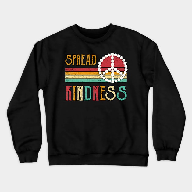 Spread Kindness Anti Bullying Peace Sign Inspirational Crewneck Sweatshirt by TMSTORE